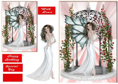 White Fairy in Floral Garden