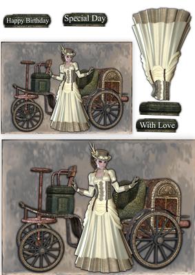 Steampunk Lady with Car