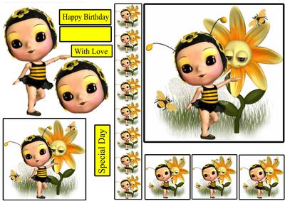 Lady Bee and Flowers