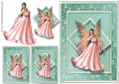 Pink Fairy in Green Frame