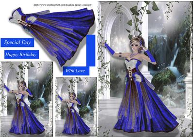 Stunning Lady in Blue on Terrace