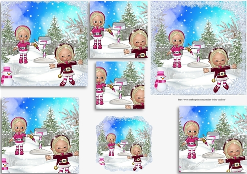 .playing in the snow