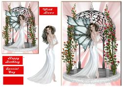 White Fairy in Floral Garden