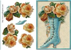 .flowers in Blue Boot
