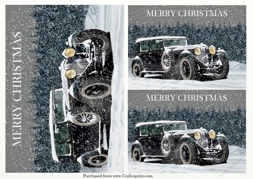 Classic Vintage Bentley Snow Storm Drive