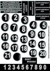 Black and White Numbers and Text