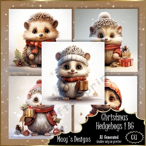 Christmas Hedgehogs 1 BG