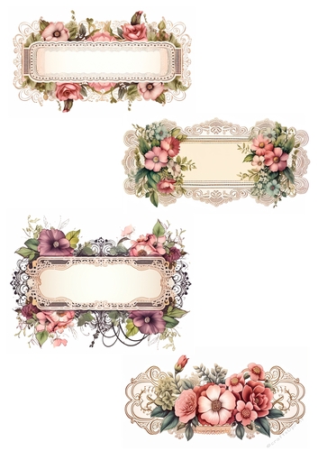 Vintage Floral Lace Labels