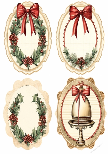 A4 - Vintage Christmas Labels 3