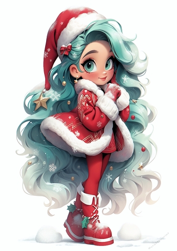 A4 - Christmas girl 1