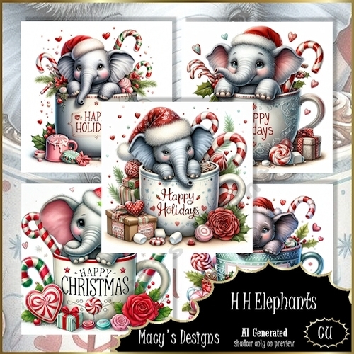 Happy Holidays Elephants