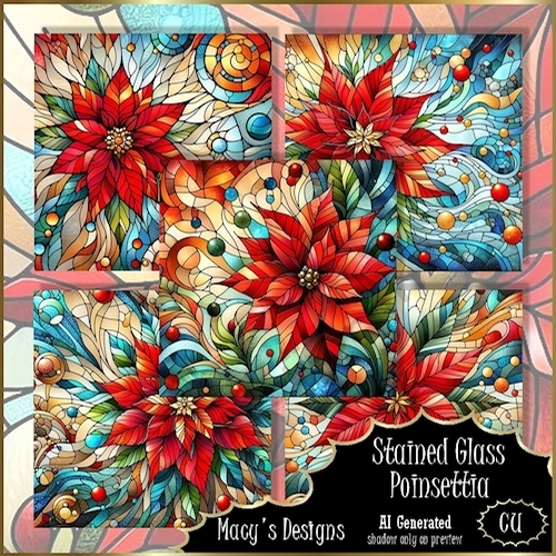 Stained Glass Poinsettia