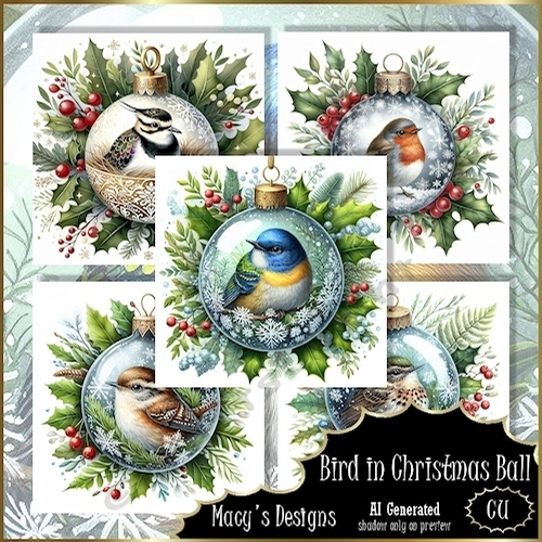 Bird in Christmas Ball