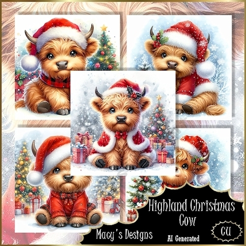 Highland Christmas Cow