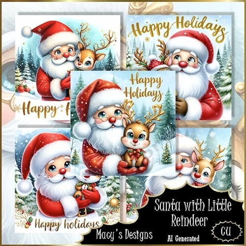 Santa with Little Reindeer