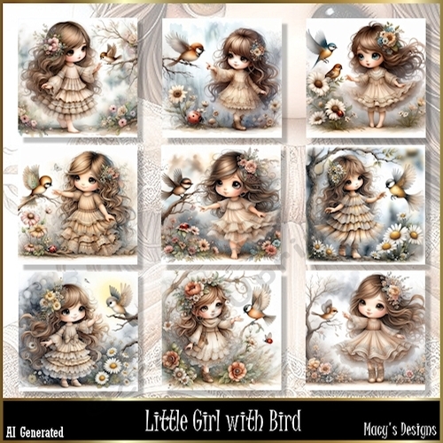 Little Girl with Bird
