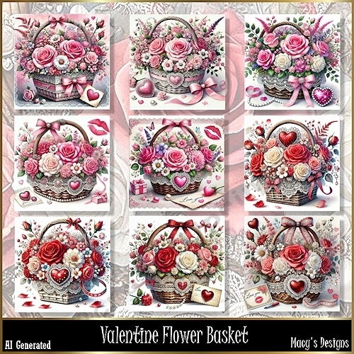 Valentine Flower Basket