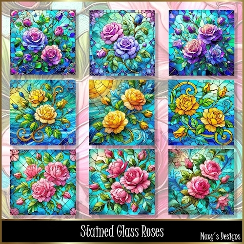 Stained Glass Roses