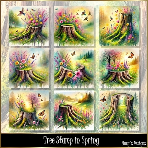Tree Stump in Spring