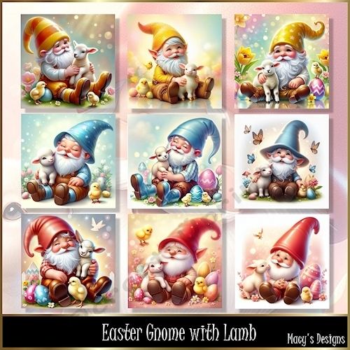 Easter Gnome with Lamb