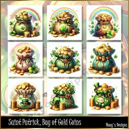 Saint Patrick, Bag of Gold Coins