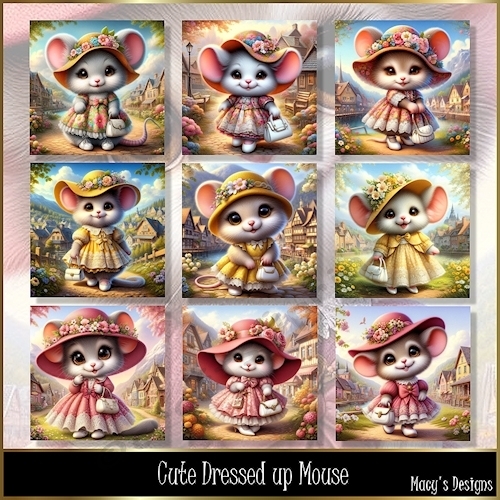 Cute Dress up Mouse - Illustrations for Cards