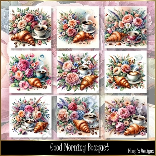 Good Morning Bouquet - Illustrations for Cards