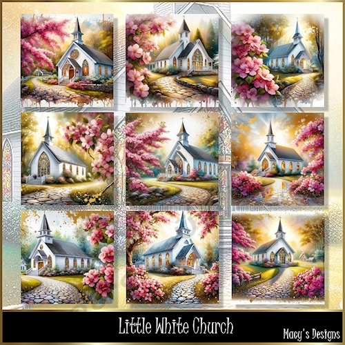 Little White Church - Illustrations for Cards