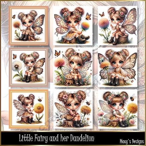 Little Fairy and her Dandelion - Illustrations for Cards