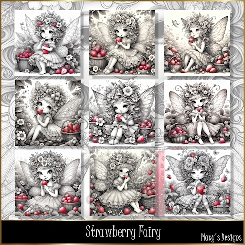 Strawberry Fairy - Illustrations for Cards