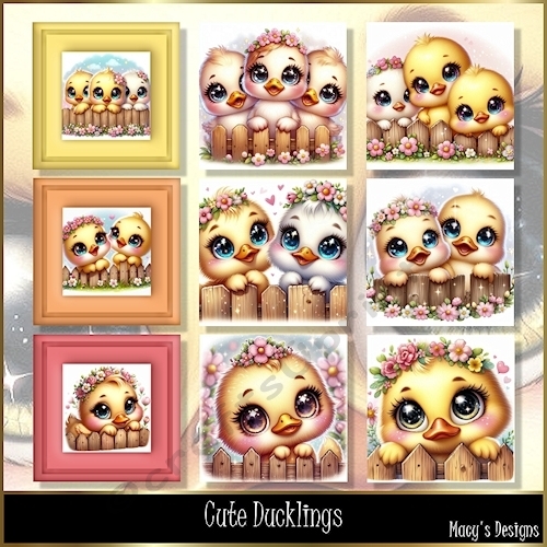 Cute Ducklings - Illustratrions for Cards