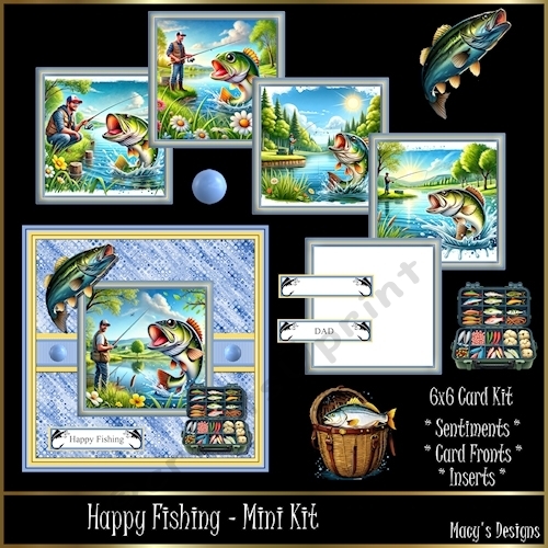 Happy Fishing Day - Mini Kit for Fathers Day or Birthday etc.