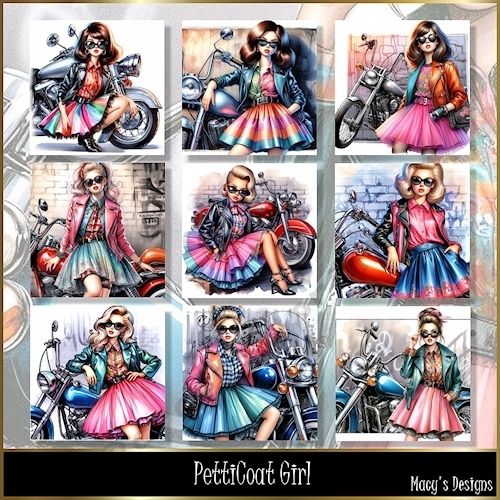 Petticoat Girl - Illustrations for Cards