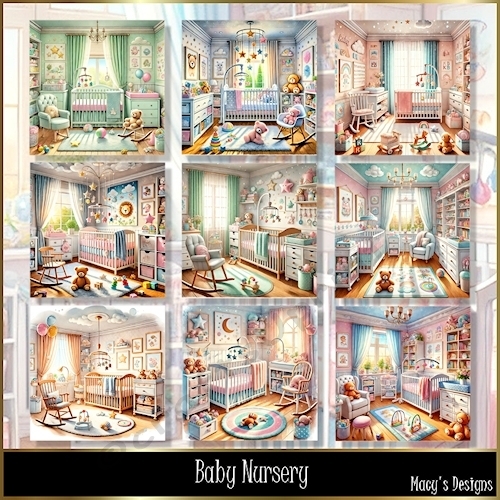 Baby Nursery - Illustrations for Cards