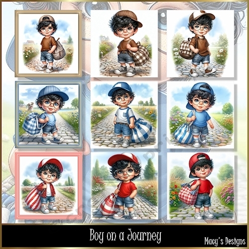 Boy on a Journey - Illustrations for Cards