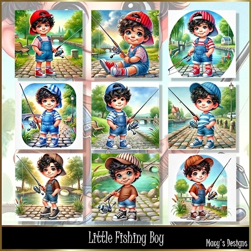 Little Fishing Boy - Illustrations for Cards