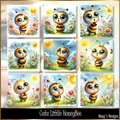 Cute Little HoneyBee - Illustrations for Cards