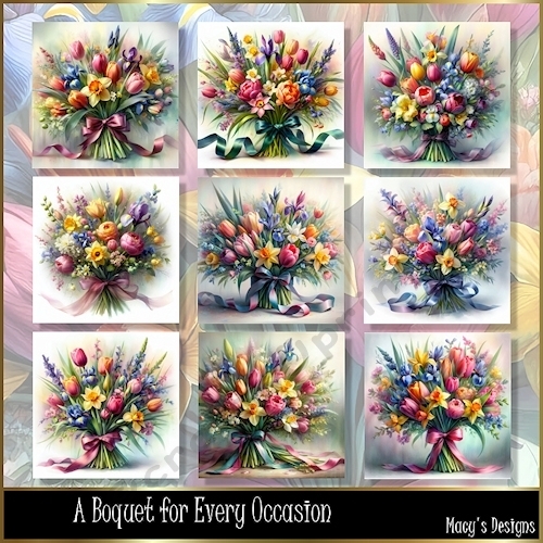 Bouquet for every Occasion - Illustration for Cards