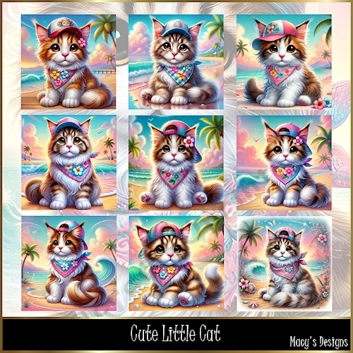 Cute Little Cat - Illustrations for Cards