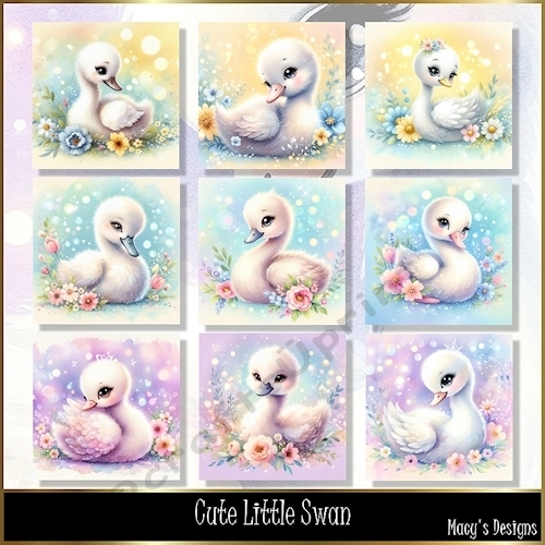 Cute Little Swan - Illustrations for Cards