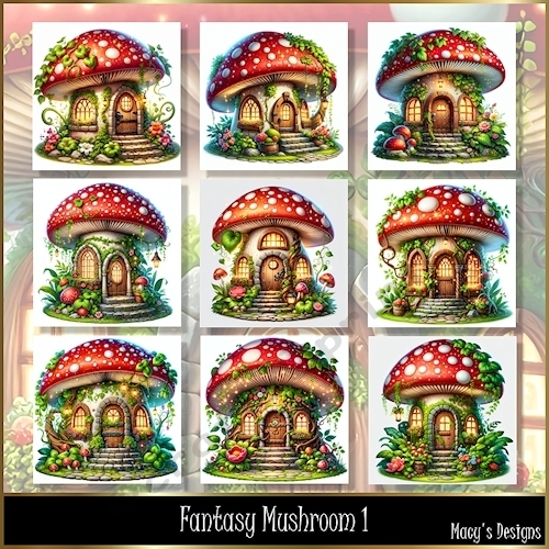 Fantasy Mushroom 1 - Illustrations for Cards
