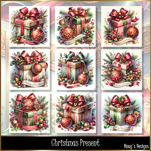 Christmas Present - Illustrations for Cards