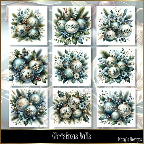 Christmas Balls - Illustrations for Cards
