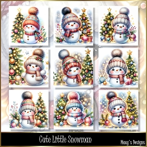 Cute Little Snowman - Illustrations for Cards