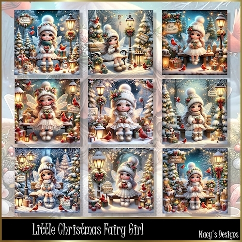 Little Christmas Fairy Girl - Illustrations for Cards