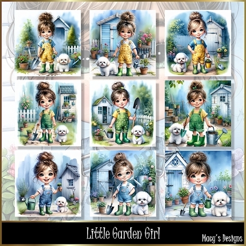 Little Garden Girl - Illustrations for Cards