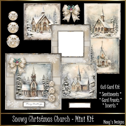 Snowy Christmas Church - Mini Kit