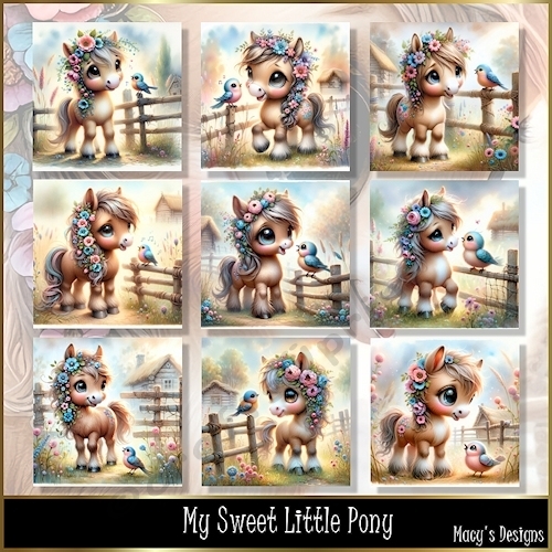 My Sweet Little Pony - Illustrations for Cards & Designers