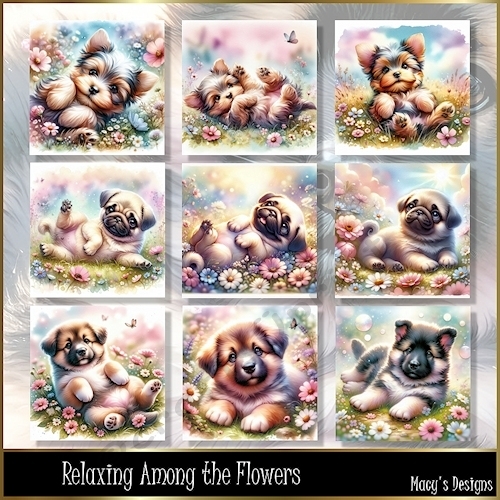 Relaxing Among the Flowers - Illustrations for Cards & Designers