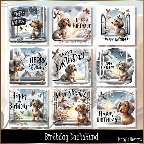 cup1387016_124264 - Birthday DachsHund - Illustrations for Cards & Designers